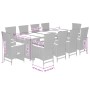 Set de comedor jardín 11 pzas con cojines ratán sintético negro von , Gartensets - Ref: Foro24-3277530, Preis: 1,00 €, Rabatt: %