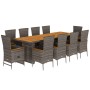 Set de comedor de jardín 11 pzas y cojines ratán sintético gris by , Garden sets - Ref: Foro24-3277551, Price: 1,00 €, Discou...