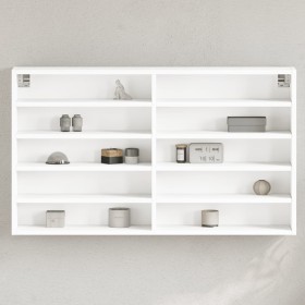 Vitrina de madera ingeniería blanca 100x15x58 cm by , Shelves and shelves - Ref: Foro24-847926, Price: 64,24 €, Discount: %