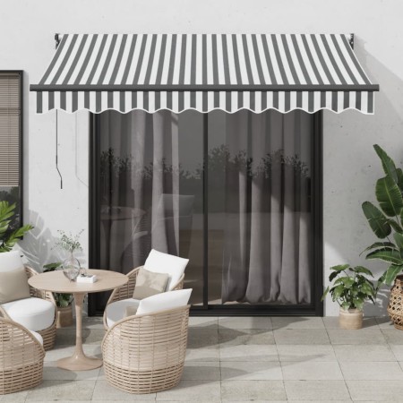Toldo retráctil aluminio y tela gris antracita y blanco 3x2,5 m von , Markisen - Ref: Foro24-3216108, Preis: 200,98 €, Rabatt...