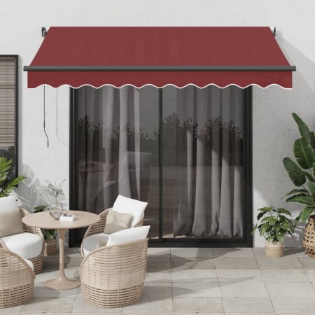 Toldo retráctil automático con LEDs burdeos 350x250 cm by , Awnings - Ref: Foro24-3310185, Price: 520,17 €, Discount: %