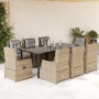 Set comedor de jardín 9 pzas con cojines ratán sintético beige by , Garden sets - Ref: Foro24-3262881, Price: 1,00 €, Discoun...