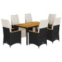 Set de mesa y sillas de jardín 7 pzas y cojines ratán PE negro von , Gartensets - Ref: Foro24-3276962, Preis: 853,76 €, Rabat...