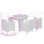 Set de mesa y sillas de jardín 7 pzas y cojines ratán PE negro de , Conjuntos de jardín - Ref: Foro24-3276962, Precio: 861,00 €