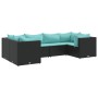 Set muebles de jardín 6 piezas y cojines ratán sintético negro by , Garden sets - Ref: Foro24-3308252, Price: 436,36 €, Disco...