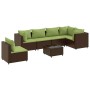 Set muebles de jardín 7 piezas y cojines ratán sintético marrón von , Gartensets - Ref: Foro24-3308182, Preis: 532,65 €, Raba...