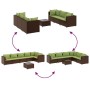 Set muebles de jardín 7 piezas y cojines ratán sintético marrón von , Gartensets - Ref: Foro24-3308182, Preis: 532,65 €, Raba...