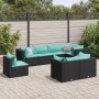 Set de muebles de jardín 8 pzas y cojines ratán sintético negro by , Garden sets - Ref: Foro24-3308196, Price: 610,19 €, Disc...