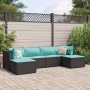 Set muebles de jardín 6 piezas y cojines ratán sintético negro by , Garden sets - Ref: Foro24-3308244, Price: 384,18 €, Disco...