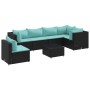 Set de muebles de jardín y cojines 7 pzas ratán sintético negro von , Gartensets - Ref: Foro24-3308180, Preis: 489,72 €, Raba...