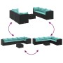 Set de muebles de jardín y cojines 7 pzas ratán sintético negro von , Gartensets - Ref: Foro24-3308180, Preis: 489,72 €, Raba...