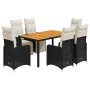 Set de mesa y sillas de jardín 7 pzas y cojines ratán PE negro von , Gartensets - Ref: Foro24-3277130, Preis: 898,50 €, Rabat...