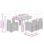 Set de mesa y sillas de jardín 7 pzas y cojines ratán PE negro de , Conjuntos de jardín - Ref: Foro24-3277130, Precio: 898,41 €