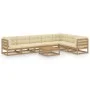 Set de muebles de jardín 8 pzs cojines madera pino marrón miel de vidaXL, Conjuntos de jardín - Ref: Foro24-3076802, Precio: ...
