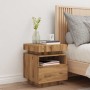 Mesita de noche con luces LED roble artisan 40x39x48,5 cm de , Mesitas de noche - Ref: Foro24-857660, Precio: 73,27 €, Descue...