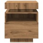 Mesita de noche con luces LED roble artisan 40x39x48,5 cm de , Mesitas de noche - Ref: Foro24-857660, Precio: 73,27 €, Descue...