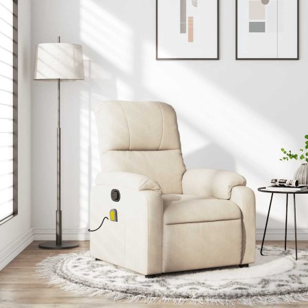 Sillón reclinable de masaje tela de microfibra beige by , Armchairs - Ref: Foro24-373461, Price: 274,42 €, Discount: %