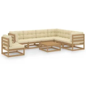 Garden furniture set 8 pcs honey brown pine wood cushions by vidaXL, Garden sets - Ref: Foro24-3076822, Price: 786,23 €, Disc...