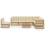 Gartenmöbel-Set 8-teilig honigbraune Kissen aus Kiefernholz von vidaXL, Gartensets - Ref: Foro24-3076822, Preis: 785,24 €, Ra...