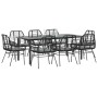 Set de comedor jardín 9 piezas cojines ratán polivinílico negro von , Gartensets - Ref: Foro24-3334554, Preis: 694,20 €, Raba...