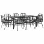 Set de comedor jardín 9 piezas cojines ratán polivinílico negro von , Gartensets - Ref: Foro24-3334554, Preis: 694,20 €, Raba...