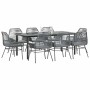 Juego comedor jardín 9 pzas cojines ratán sintético vidrio gris von , Gartensets - Ref: Foro24-3334582, Preis: 719,79 €, Raba...