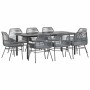 Juego comedor jardín 9 pzas cojines ratán sintético vidrio gris von , Gartensets - Ref: Foro24-3334582, Preis: 719,79 €, Raba...