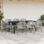 Juego comedor jardín 9 pzas cojines ratán sintético vidrio gris von , Gartensets - Ref: Foro24-3334582, Preis: 719,79 €, Raba...