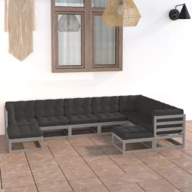 Gartenmöbel-Set 9 Stück und Kissen aus massivem Kiefernholz von vidaXL, Gartensets - Ref: Foro24-3076806, Preis: 804,07 €, Ra...
