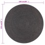 Alfombra de yute tejida a mano redonda gris 150 cm de , Alfombras - Ref: Foro24-133667, Precio: 71,22 €, Descuento: %