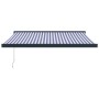 Toldo retráctil aluminio y tela azul y blanco 3,5x2,5 m by , Awnings - Ref: Foro24-3154547, Price: 530,40 €, Discount: %