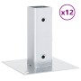 Bases para postes cuadradas 12 uds. Plata 51x51 mm de , Postes de cerca - Ref: Foro24-42000003, Precio: 62,35 €, Descuento: %