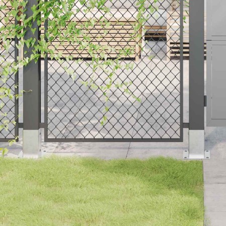 Bases para postes cuadradas 4 uds. Plata 81x81 mm de , Postes de cerca - Ref: Foro24-42000008, Precio: 21,39 €, Descuento: %