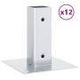 Bases para postes cuadradas 12 uds. Plata 46x46 mm de , Postes de cerca - Ref: Foro24-42000001, Precio: 59,22 €, Descuento: %