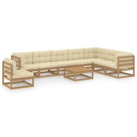 Gartenmöbel-Set 9-tlg. Kissen aus honigbraunem Kiefernholz von vidaXL, Gartensets - Ref: Foro24-3076832, Preis: 892,36 €, Rab...