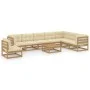 Gartenmöbel-Set 9-tlg. Kissen aus honigbraunem Kiefernholz von vidaXL, Gartensets - Ref: Foro24-3076832, Preis: 892,36 €, Rab...
