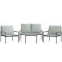 Juego muebles de jardín 4 pzas y cojines acero gris antracita von , Gartensets - Ref: Foro24-3188016, Preis: 386,76 €, Rabatt: %