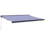Toldo retráctil aluminio y tela azul y blanco 4x3 m by , Awnings - Ref: Foro24-3154548, Price: 509,35 €, Discount: %