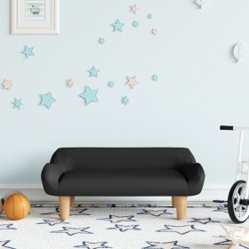 Sofá para niños de tela negro 70x40x24 cm