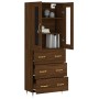 Aparador alto madera contrachapada marrón roble 69,5x34x180 cm by , Sideboards - Ref: Foro24-3198392, Price: 183,70 €, Discou...