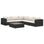 Set muebles de jardín 6 piezas y cojines ratán sintético negro de , Conjuntos de jardín - Ref: Foro24-46770, Precio: 574,91 €