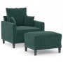 Sillón con taburete terciopelo verde oscuro 60 cm by , Sofas - Ref: Foro24-3201099, Price: 221,68 €, Discount: %