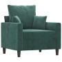 Sillón con taburete terciopelo verde oscuro 60 cm by , Sofas - Ref: Foro24-3201099, Price: 221,68 €, Discount: %