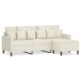 Sofá de 3 plazas con taburete de terciopelo crema 180 cm by , Sofas - Ref: Foro24-3201115, Price: 352,32 €, Discount: %