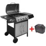 Barbacoa grill de gas 4+1 zonas de cocinado negra y plateada de , Barbacoas - Ref: Foro24-273790, Precio: 302,32 €, Descuento: %