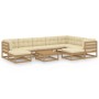 Gartenmöbel Set 10 Stück Kissen Honig Braun Kiefer Holz von vidaXL, Gartensets - Ref: Foro24-3076812, Preis: 878,74 €, Rabatt: %