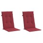 Cojín silla de jardín respaldo alto 2 uds tela rojo 120x50x3 cm by , Cushions for chairs and sofas - Ref: Foro24-314113, Pric...