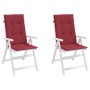 Cojín silla de jardín respaldo alto 2 uds tela rojo 120x50x3 cm by , Cushions for chairs and sofas - Ref: Foro24-314113, Pric...
