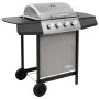 Barbacoa de gas con 4 fogones negro y plateado de , Barbacoas - Ref: Foro24-3053624, Precio: 217,00 €, Descuento: %