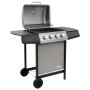 Barbacoa de gas con 4 fogones negro y plateado de , Barbacoas - Ref: Foro24-3053624, Precio: 217,00 €, Descuento: %